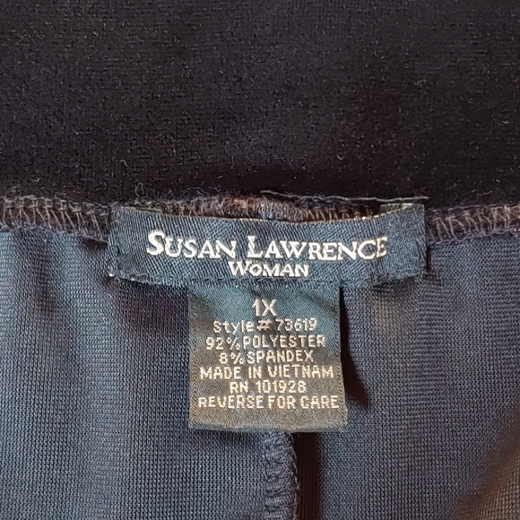 S. Lawrence Velvet Velour High Waisted Loose Leg Trousers Relaxed Fit - Picture 7 of 8